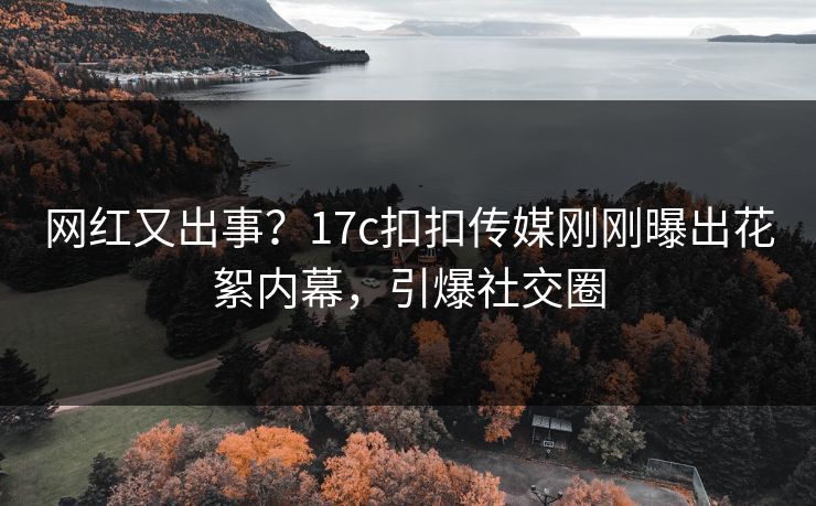 网红又出事？17c扣扣传媒刚刚曝出花絮内幕，引爆社交圈